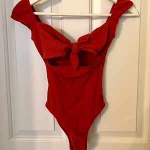 Urban Outfitters Wanda Tie Front Bodysuit, xs